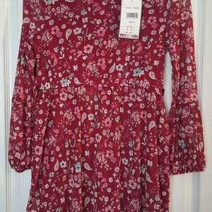 Charming Floral Kids Dress in Burgundy by Truly Girl
